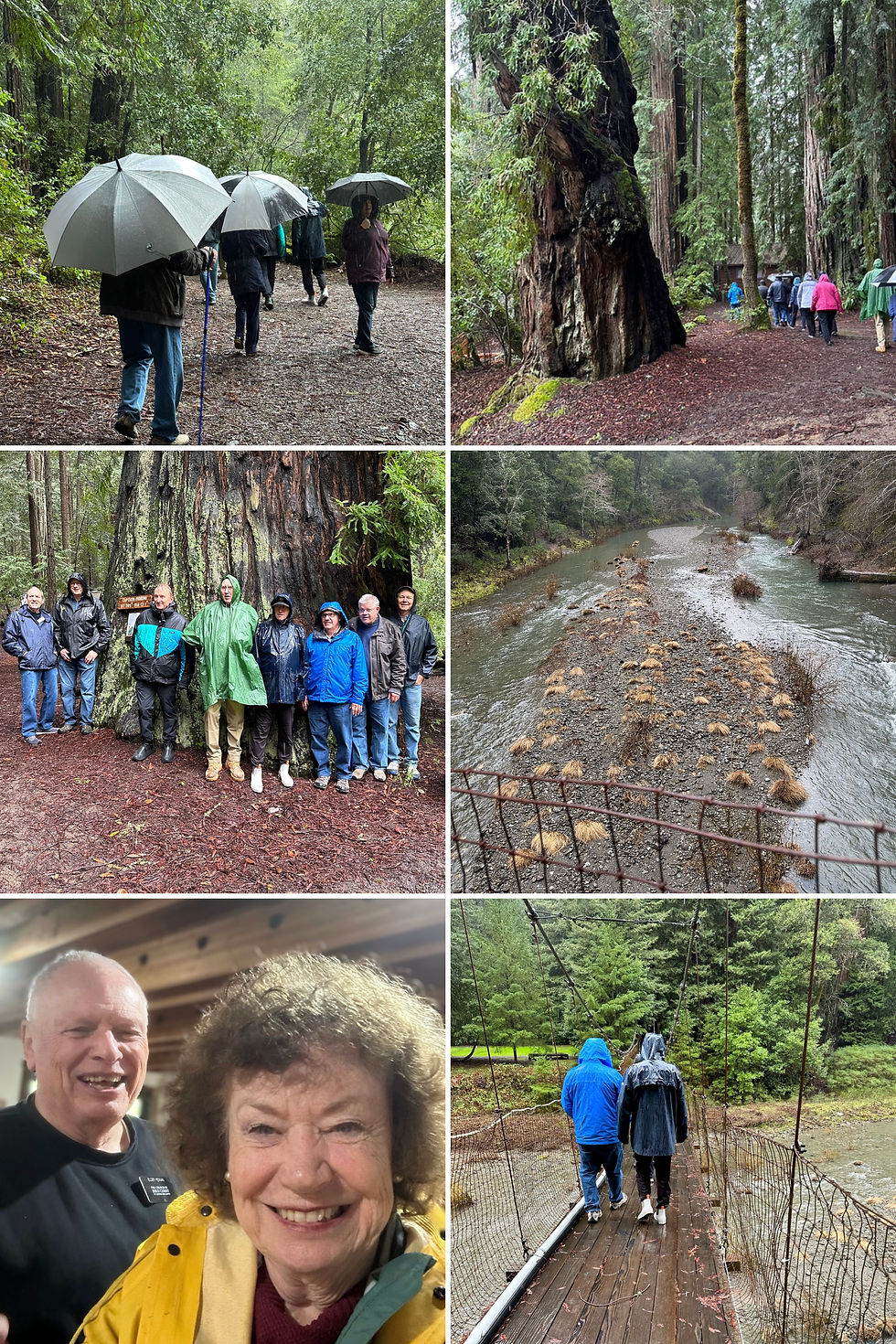 Touring the camp. By Sunday, the river went from bank to bank due to the rain.