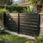 Bahçe için yatay çıtalı modern siyah çit