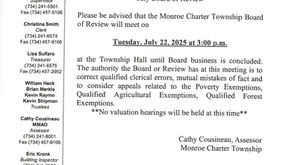 Board of Review Notice for 07/22/2025