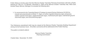 Planning Commission Notice of Public Hearing on 12/04/2023