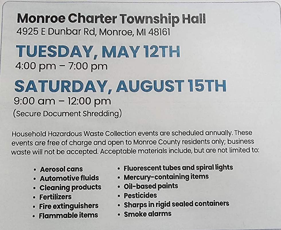 Hazardous Household Waste this weekend on Saturday, 08/15/2026