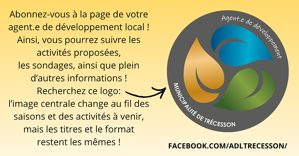 Abonnez-vous à la page de votre agent.e de développement local ! Ainsi, vous pourrez suivr