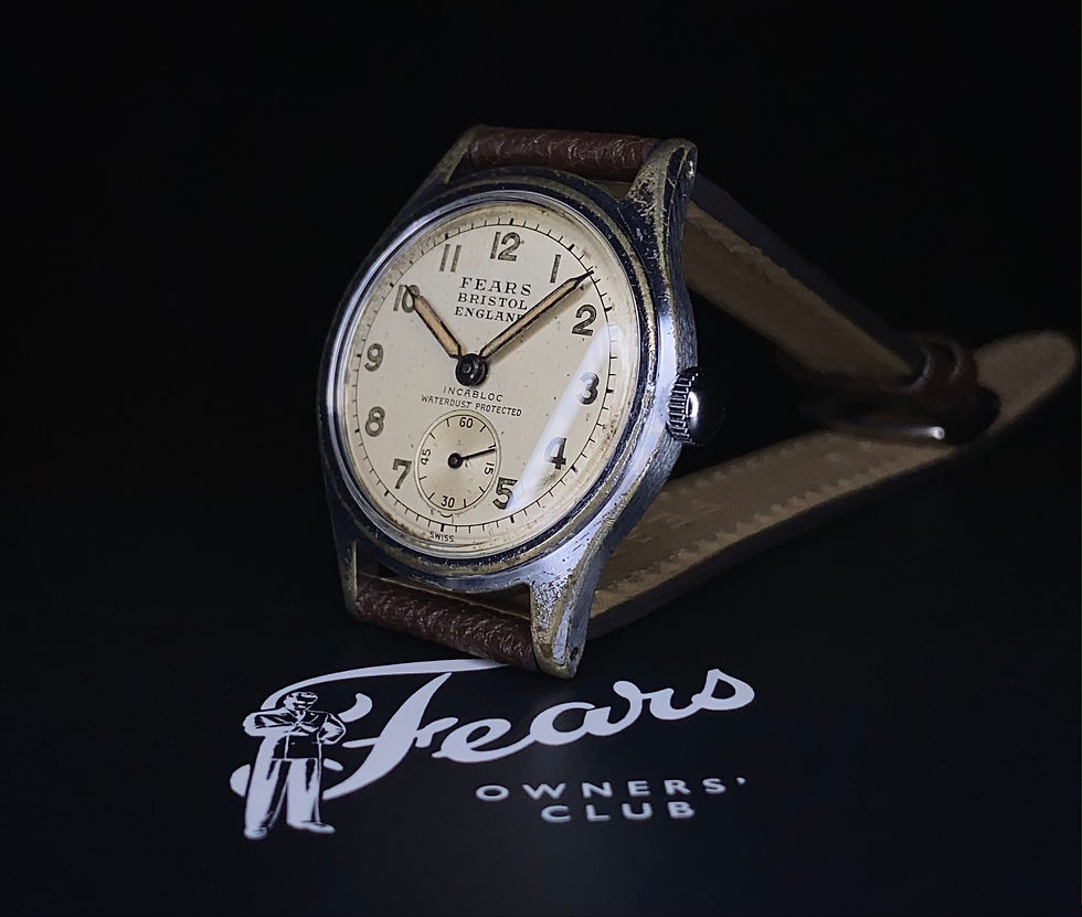 Thumbnail: 1940s Fears “Streamline” model A1549, with Seeland Watch Co. movement