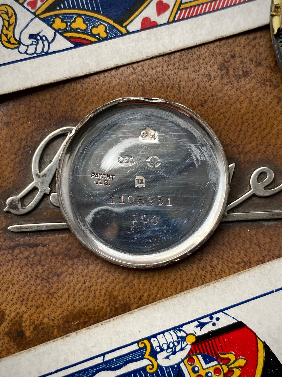 Thumbnail: 1915 Cyma Sector dial Tonneau wristwatch with Niello Silver case