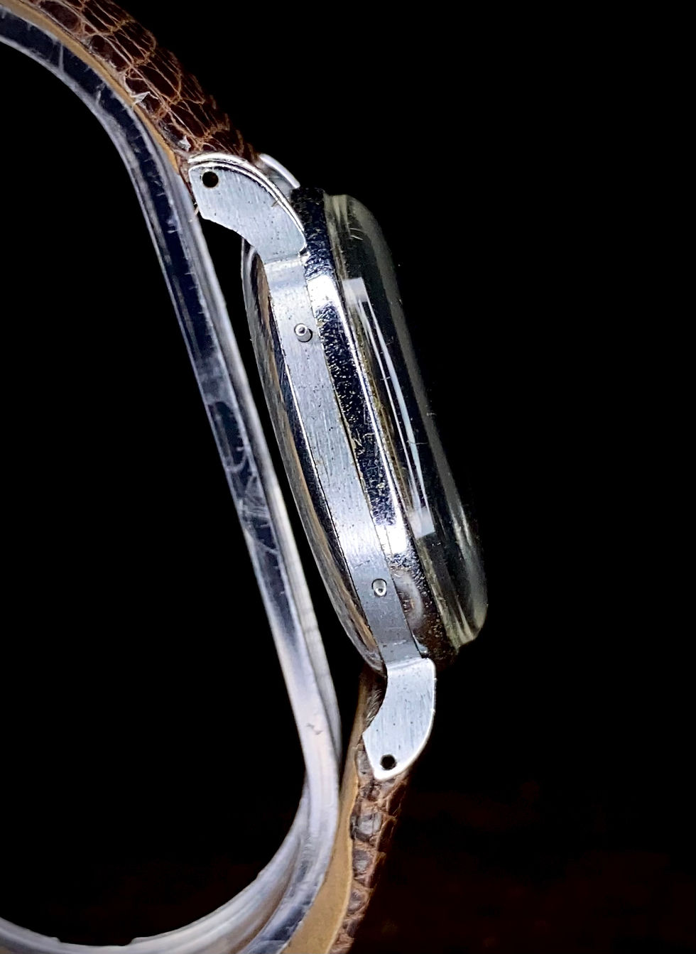 Thumbnail: 1950s Aureus Record Datofix Triple Date Moonphase cal 107 fancy lug tropicalized