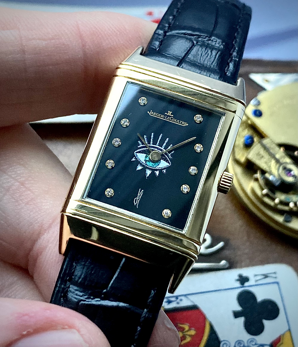 1980s Jacquie Aiche JA Custom Jaeger-LeCoultre Reverso Classique 18ct gold watch