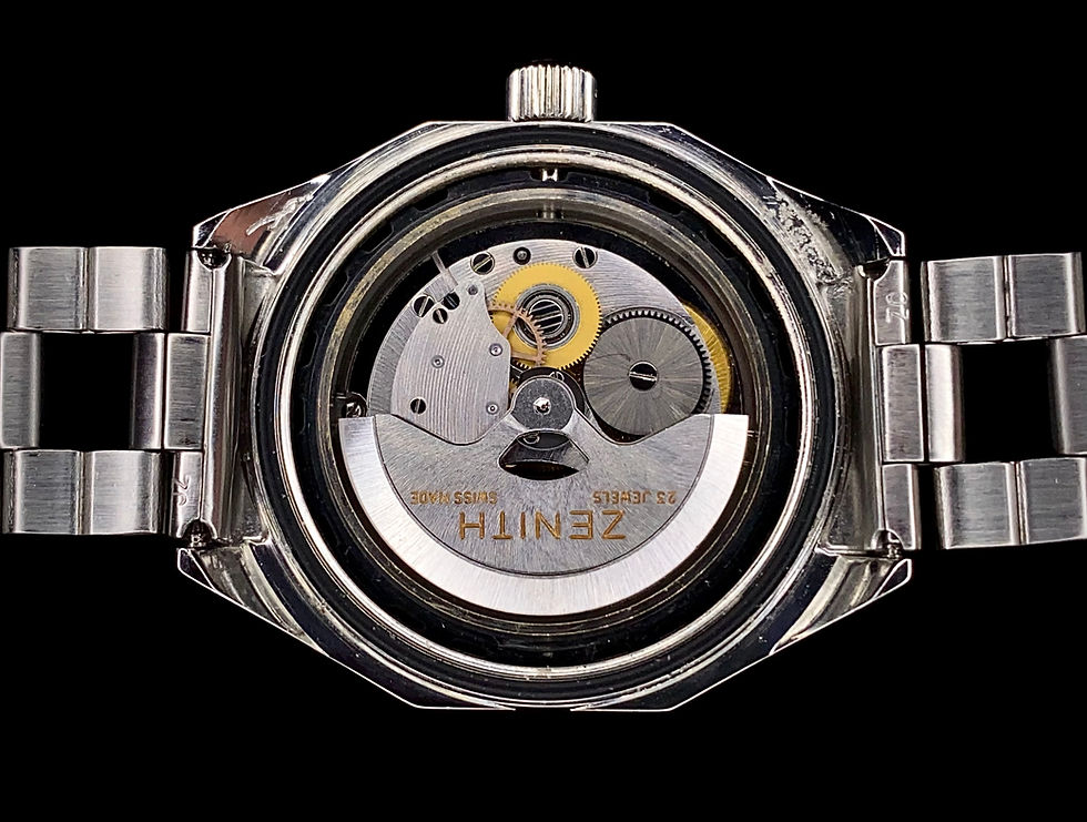 Thumbnail: 1971 2nd series Zenith Defy Octagonal Pat 493877 Black charcoal dial A3645