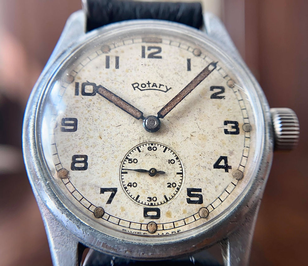 Thumbnail: All original, 1940s Rotary ATP WW2 Military issue watch, rare example unmolested