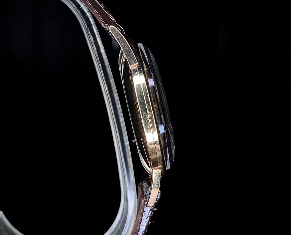 Thumbnail: 1952 Movado 9ct gold dress watch 33mm, calibre 125 movement Swiss, Explorer dial