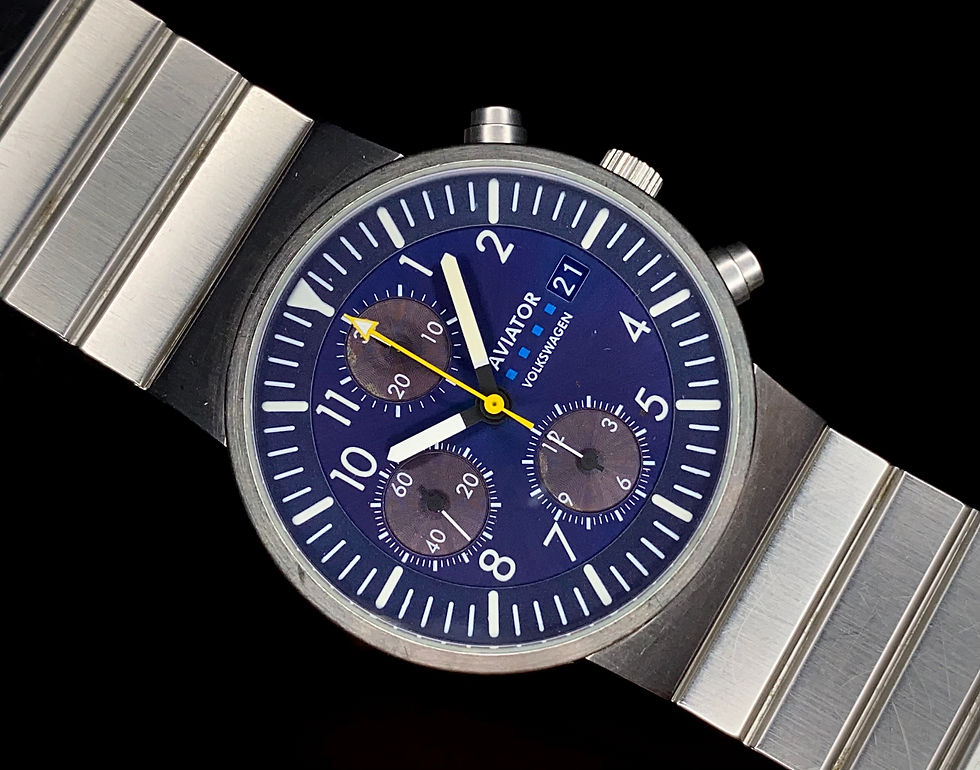 Thumbnail: 1990s GWC Volkswagen Design Aviator Chronograph watch ETA 7750 serviced