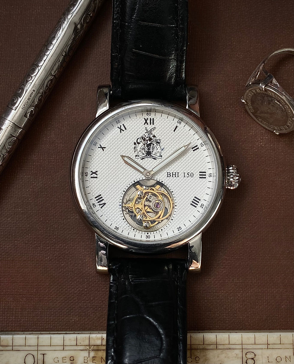Thumbnail: 2008 BHI 150 Flying Tourbillion steel case watch engine turned dial Liaoning5010