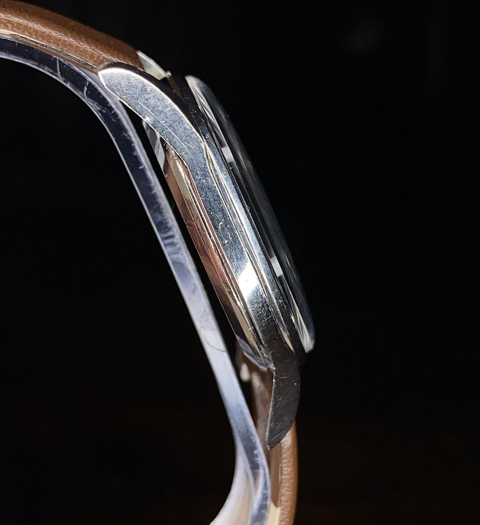 Thumbnail: 1954 Omega Steel oversized 35mm watch, Arabic arrow markers ref 2800-1P cal 266