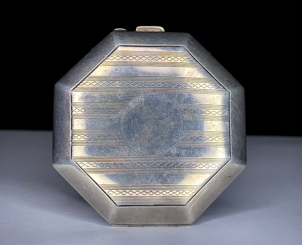 Thumbnail: 1924 Art Deco Hasset & Harper Ltd 55mm Silver Octagonal travel desk bag watch