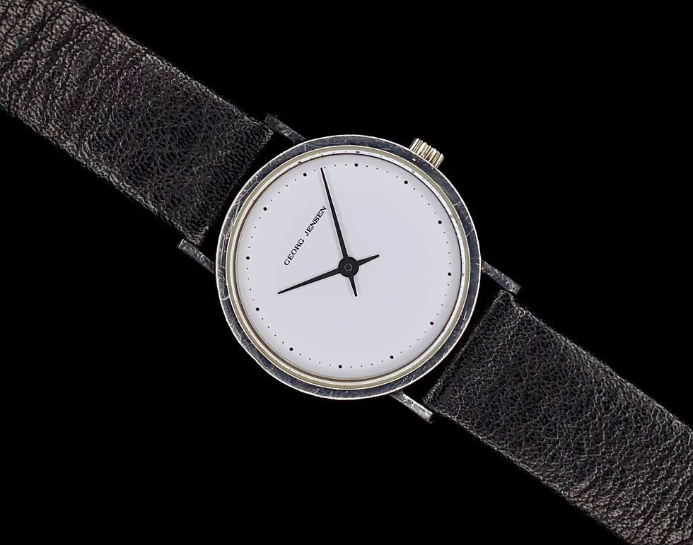Thumbnail: 2000s Georg Jensen Koppel 320 ladies white dial 24mm steel watch ETA 956.032
