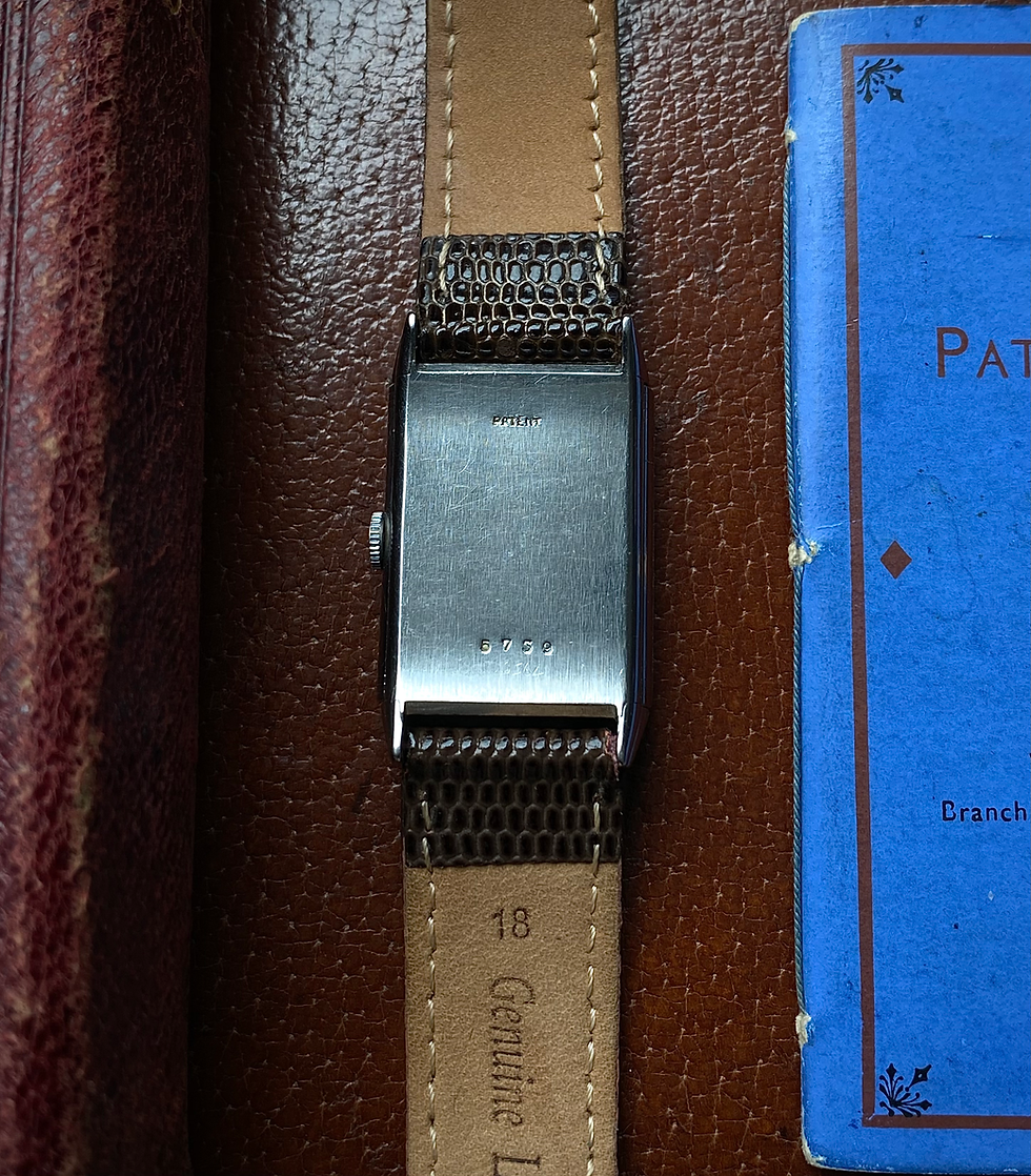 Thumbnail: 1932 Reverso Luxe first series ref 101 black luminous arabic dial Tavennes 64