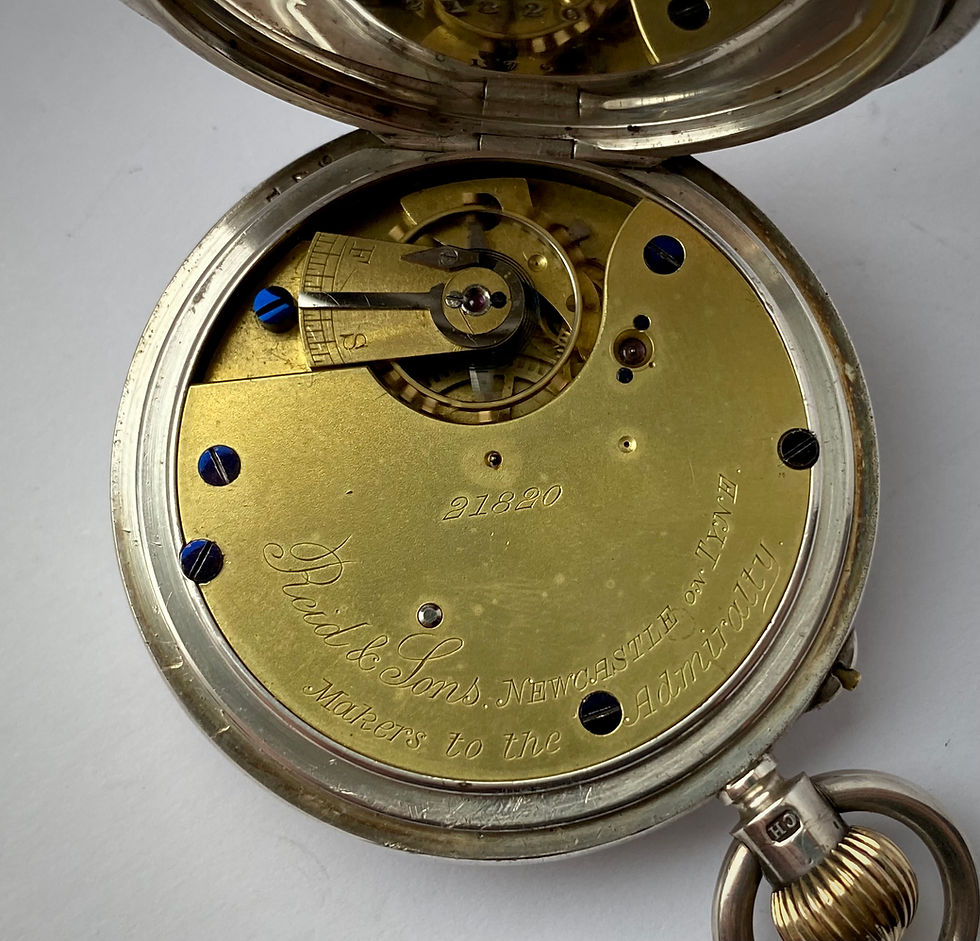 Thumbnail: 1906 Reid & Sons Newcastle on Tyne Silver full hunter pocket watch