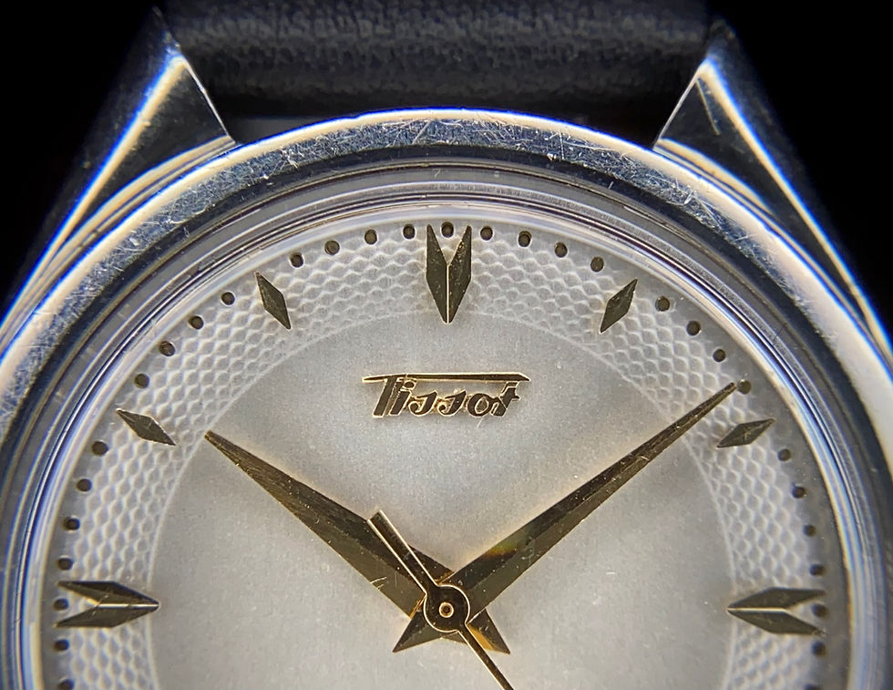 Thumbnail: 1953 Tissot Steel Gents Cat Ear triangular lug watch ref 6746-1 cal 27B-21