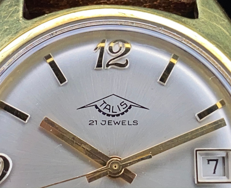 Thumbnail: 1970s Talis gold plated dress watch, NOS with box, high grade ETA 2408 movement