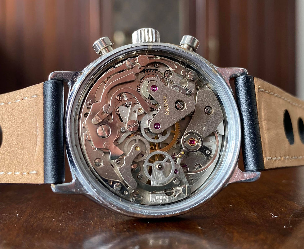 Thumbnail: 1970s Cauny Prima Chronograph, 36mm stainless case with Valjoux 7733 movement