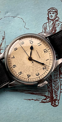 RARE Stainless Steel 1940 Longines 6B/159 WW2 RAF Pilot watch ref 21250