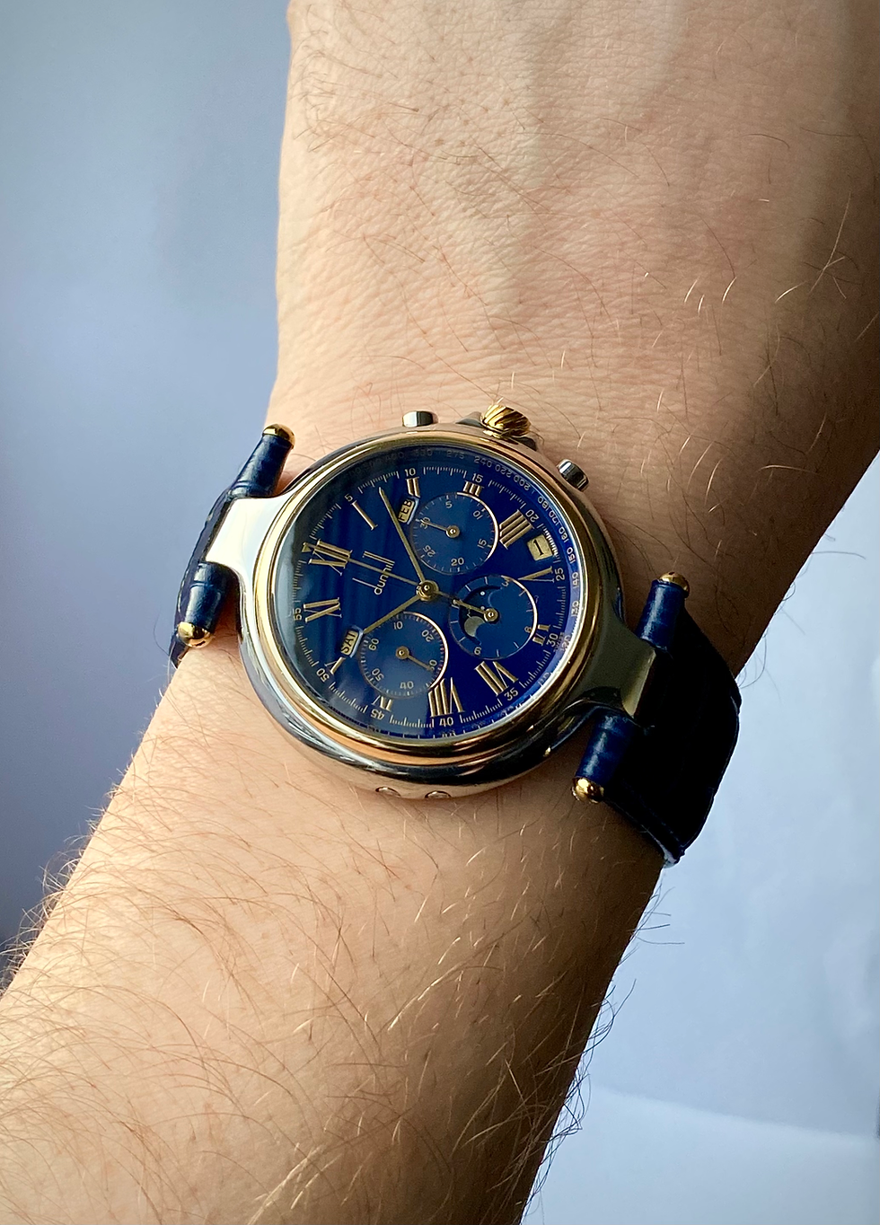Thumbnail: 1990s Dunhill Millennium El Primero Triple date Moonphase Chronograph, cal 410