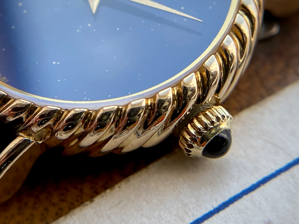Thumbnail: 1977 Longines Lapis Lazuli diamond dial 9ct gold rope twist ladies watch 8173941