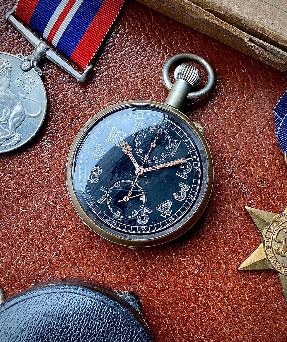 WW2 Air Ministry RAF 6A/390 Pilots Chronograph Pocket watch Lemania 19NP