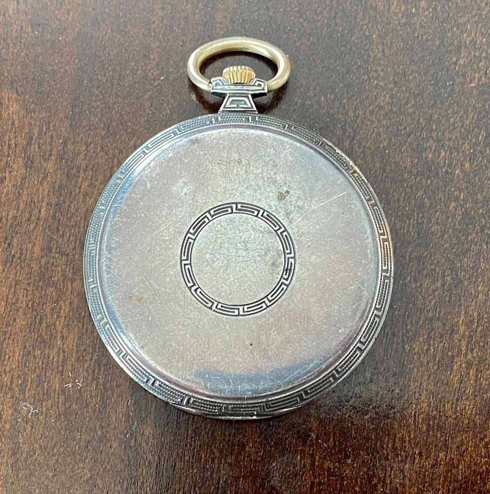 Thumbnail: 1924 Silver pocket watch, very thin, Carley & Clemence Ltd case Huguenin Freres
