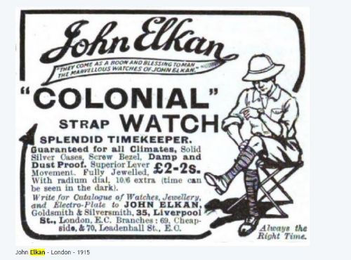 Thumbnail: 1930 9ct Rose Gold John Elkan Colonial Hermetic officer watch original box