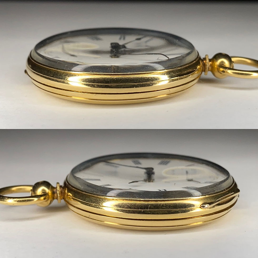 Thumbnail: Late 1800s Scott & Co Geneve 18k gold key wind Lépine fob watch