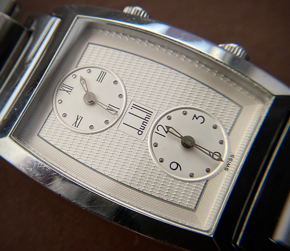 Thumbnail: 2000s Dunhill Steel Dual time zone watch ref 14611483 Dunhill bracelet Ronda 732