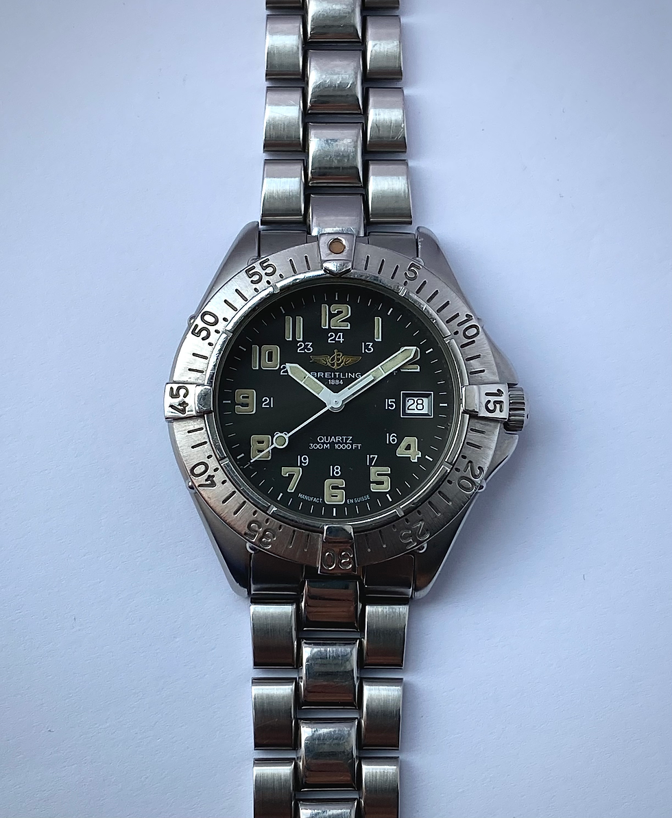 1995 Breitling Colt Quartz A57035 ETA 38mm Steel case original Bracelet Full set