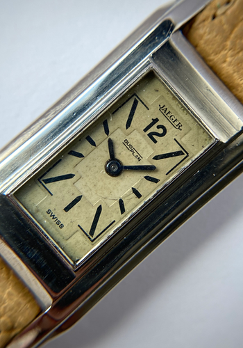 1935 Jaeger LeCoultre Duoplan Gents rear wind tank watch Art Deco