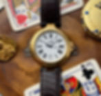 Thumbnail: 1980s Dunhill Millennium 36mm gold plated watch Roman Numerals Date ETA 955.412