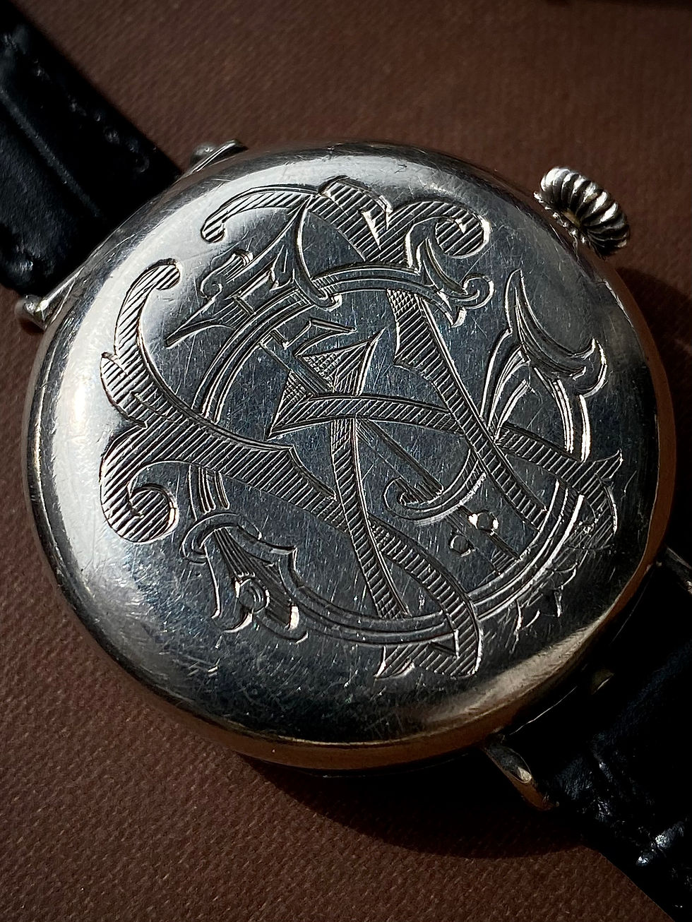 Thumbnail: 1915 Marvin full hunter silver trench watch WW1 period luminous dial