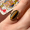 Thumbnail: Retro 1971 9ct Gold Tigers eye oval ring Spurrier & Co Birmingham assay Size O