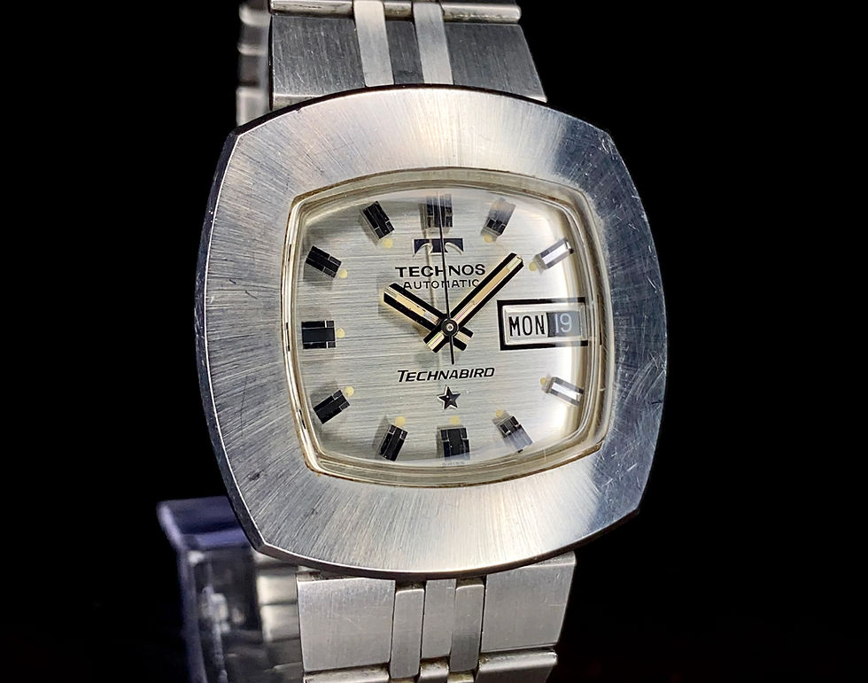 Thumbnail: 1970s Technos Technabird Automatic TV case watch Ref 1407 ETA 2630