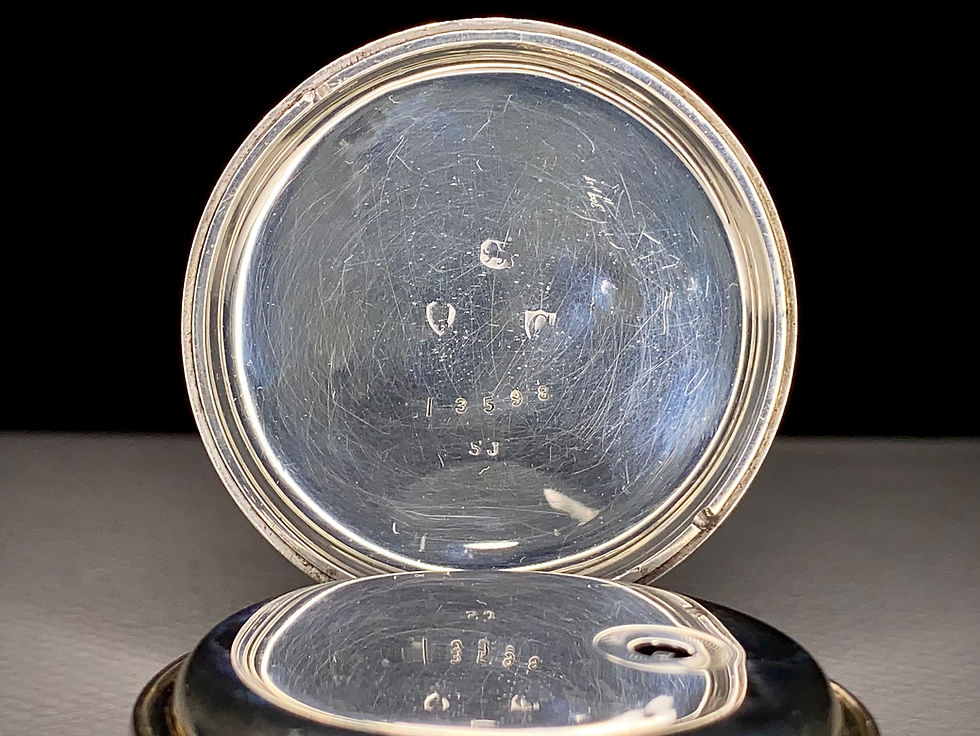 Thumbnail: 1878 Silver open face JW Benson Pocket watch English key wind Fusee 50mm