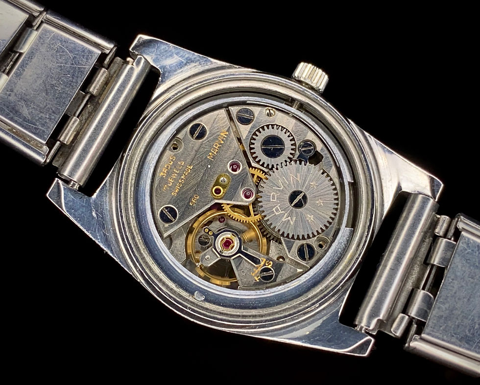 Thumbnail: 1960s Marvin Flying Dutchman Hermetic watch Thunderbird bezel Guilloche dial