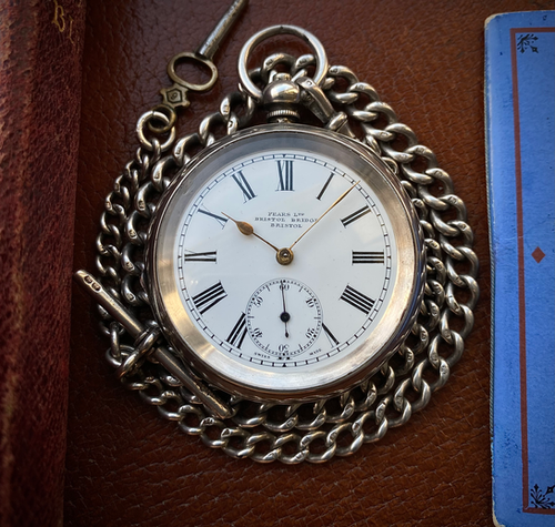 1918 Fears Ltd Bristol Bridge Silver Cased Enamel Dial Key Wind Pocket 1918-fears-ltd-bristol-bridge-silver-cased-enamel-dial-key-wind-pocket