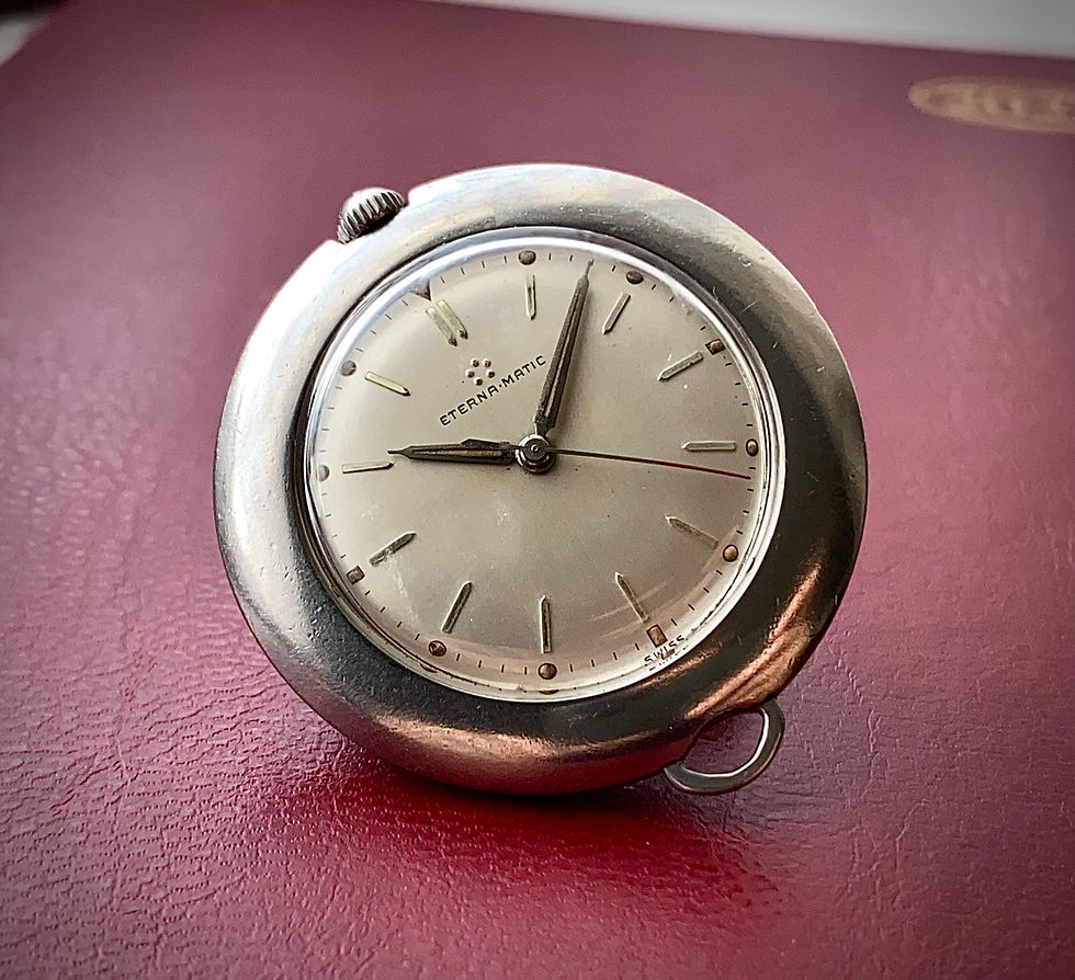 Thumbnail: 1953 Eterna-Matic Golfer Stainless Steel Sports Golf pocket watch exhibition