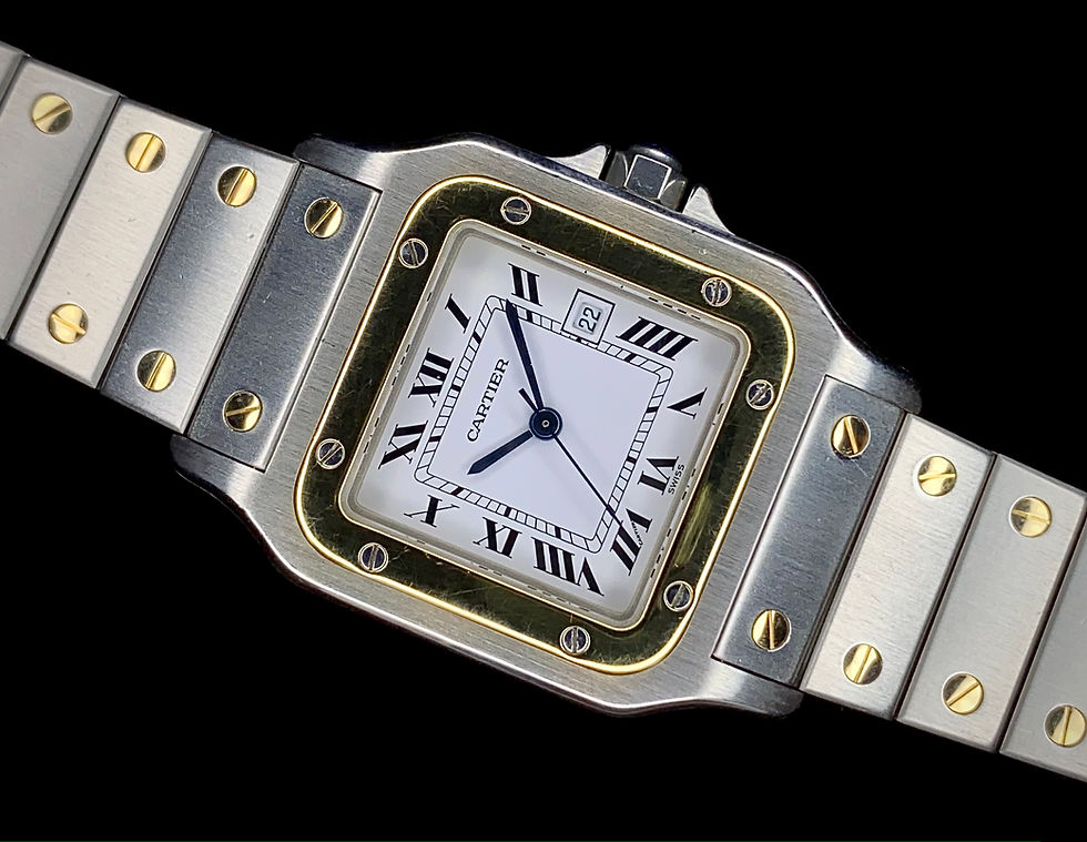 Thumbnail: 1980s 29mm Unisex Cartier Santos Galbee Ref 2961 Two tone Stainless & 18k