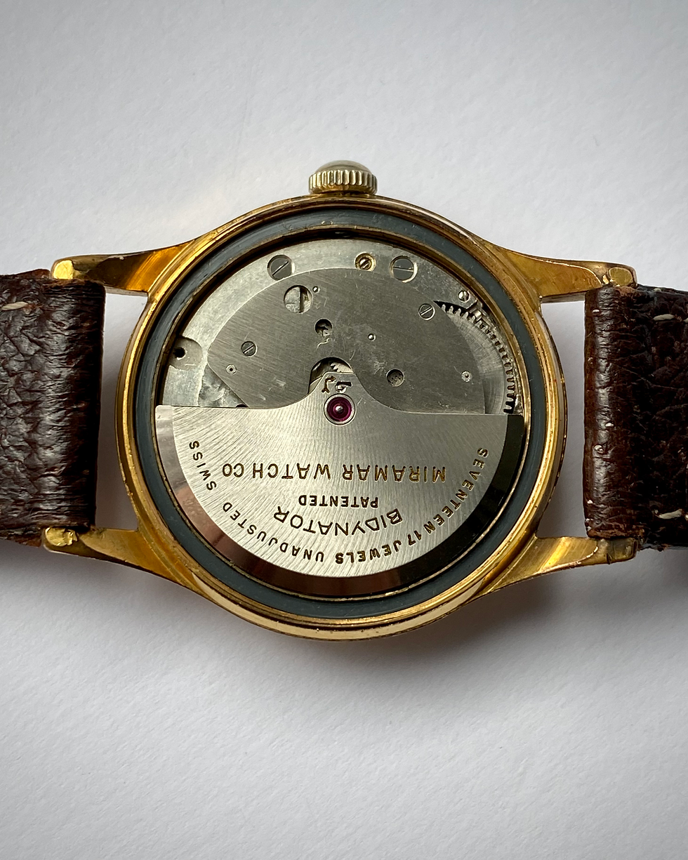 Thumbnail: 1950s Miramar Geneve Bidynator Automatic gold plated watch Felsa 690