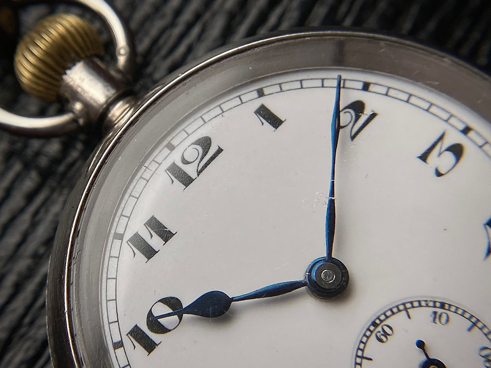 Thumbnail: 1933 Enamel dial Breguet numeral Silver petite 34mm fob watch Dublin assay