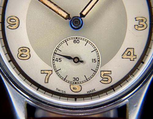 1940s Rotary Sector dial tool watch, manual wind, dimpled