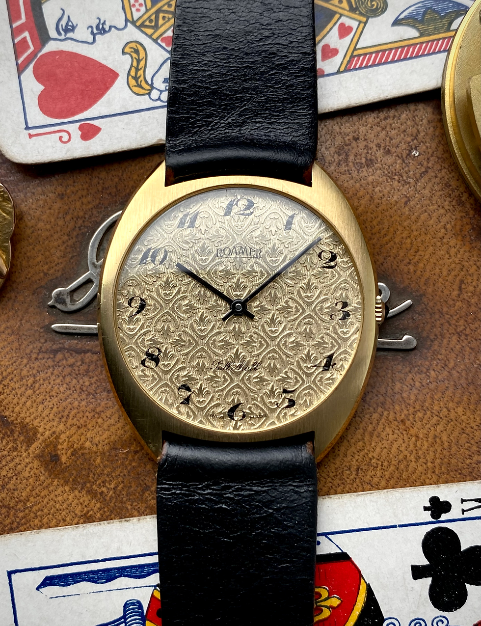 Thumbnail: 1960s Roamer Pall-Mall dress watch textured Beyeler dial  481-8230 Peseux 7001