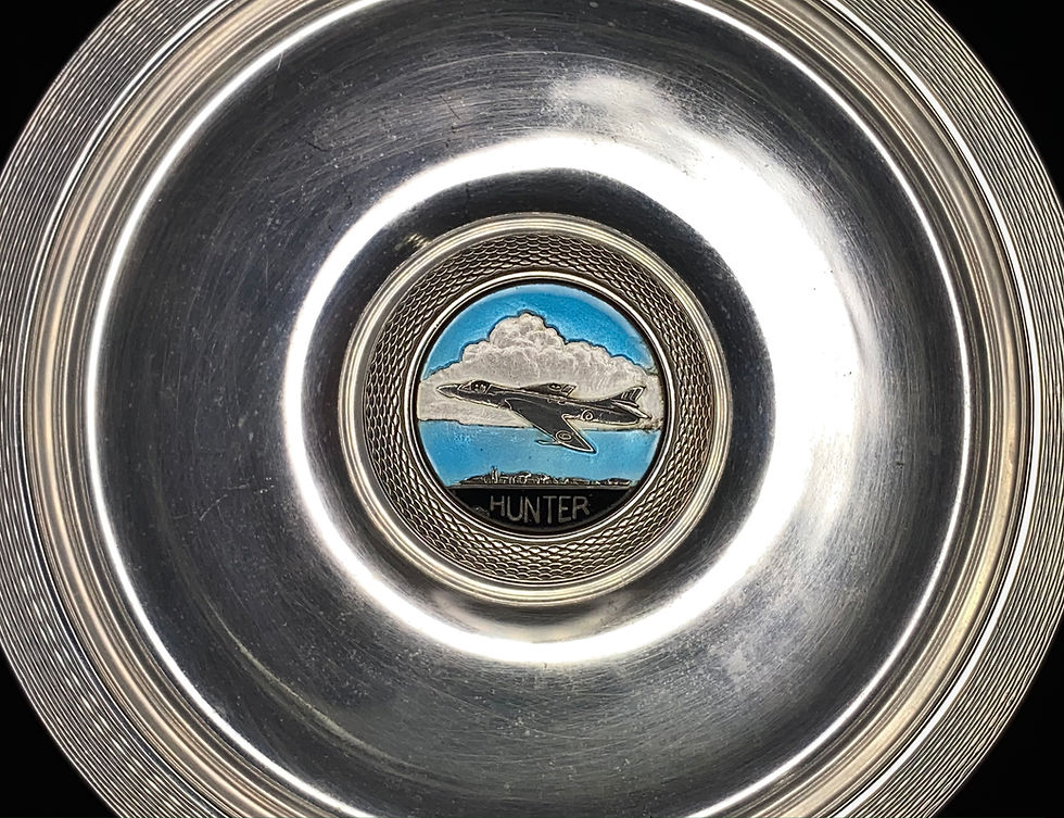 Thumbnail: 1950s Turner & Simpson Hawker Hunter Aeroplane Silver hallmarked Pin or Ash tray