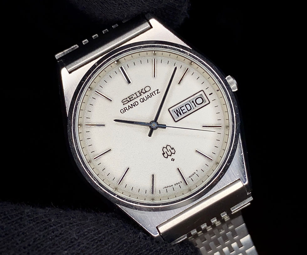 Thumbnail: April 1979 Seiko Grand Quartz Silver Snow Dial 9943-8030 XBB-190 serviced
