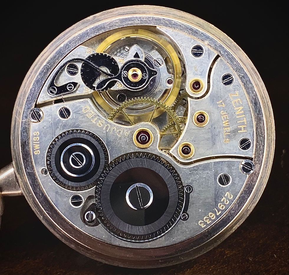 Thumbnail: 1918 Gold Plated Zenith pocket watch, 23S, 17 jewels Adjusted, Cal 19''' N.V.S.I