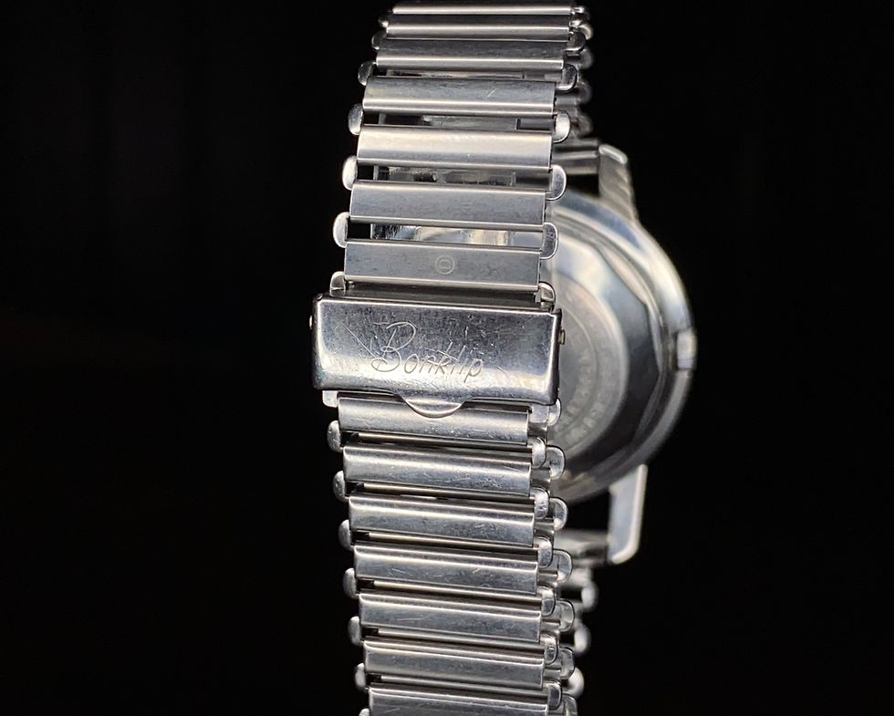 Thumbnail: Unique 1950s Record Watch Co Power reserve date Star textured dial Auto cal 174